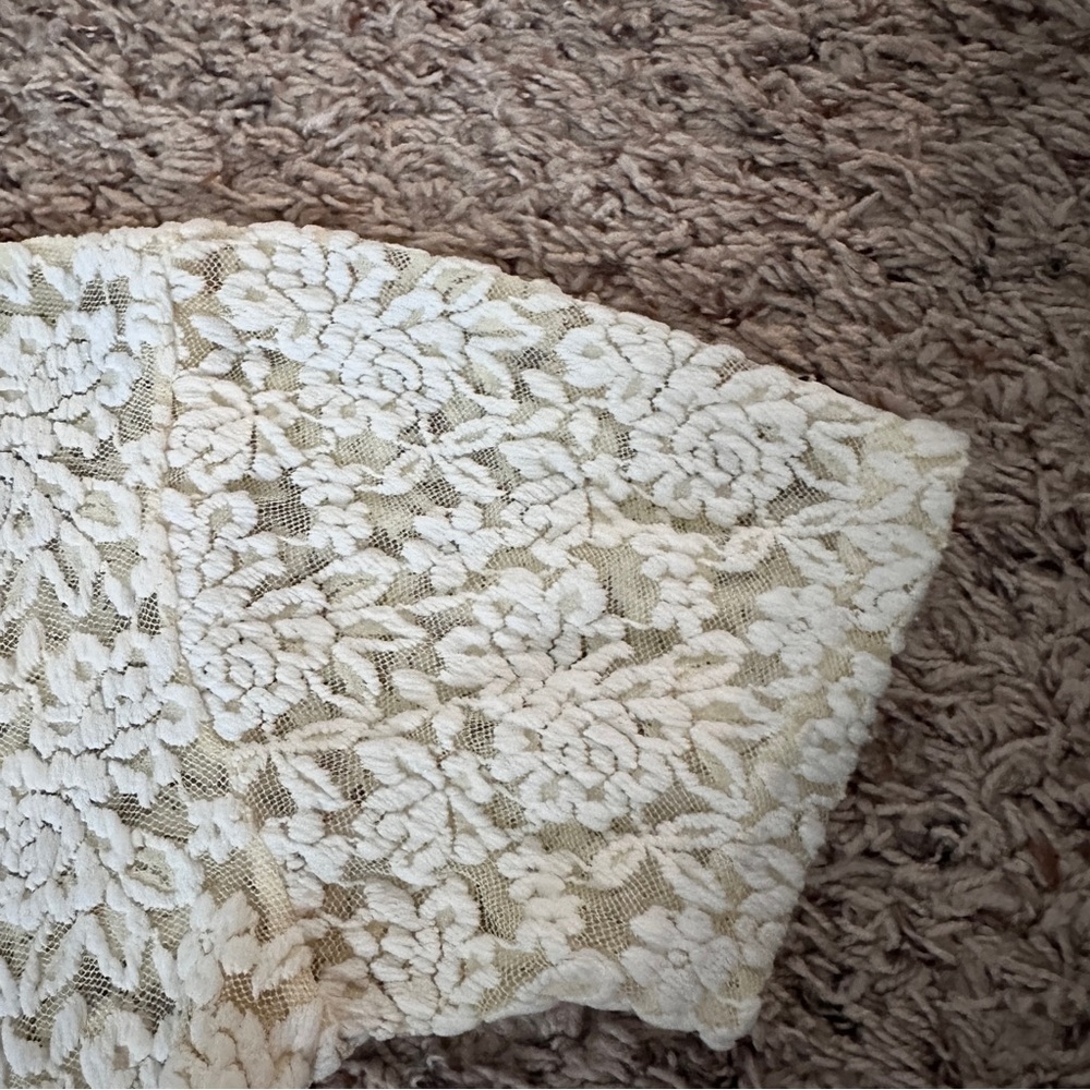 Vintage Jonden Light Yellow Floral Lace Mesh Baby Tee Women’s Size Small Spring - Picture 9 of 13